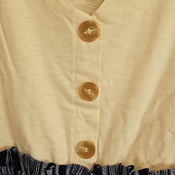 NWT Lily Rose Button Front Paper Bag elastic waist jumpsuit V-neck 1 piece Med - Picture 8 of 12